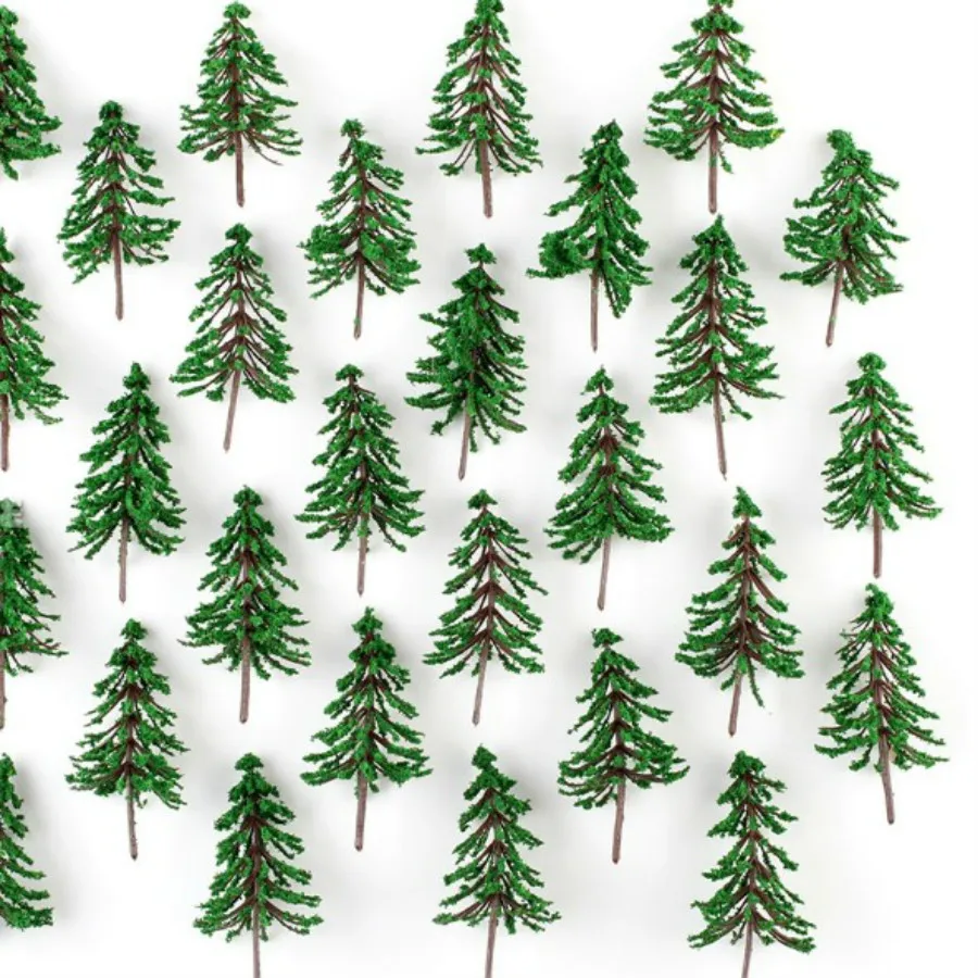 50pcs/lot Model Train Trees Pine Railroad Scenery Layout HO OO Scale NEW Model Train Ho Scale Railway Modeling