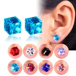 Womens Water Cube Health Care Strong Magnetic Ear Stud Set Non Piercing Earrings Fake Earrings Gift for Girlfriend Lover Jewelry