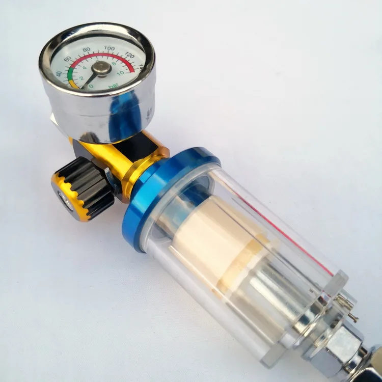 Scratch HVLP Spray Gun Air Regulator Gauge & In-Line Water Trap Filter Tool Spray Gun Regulator and Mini Spray Gun Air Filter