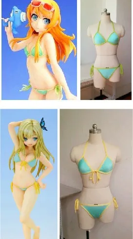 Haganai Kashiwazaki Sena / Kousaka kirino Anime Bikini BlueCustom Made Cosplay Swimsuit