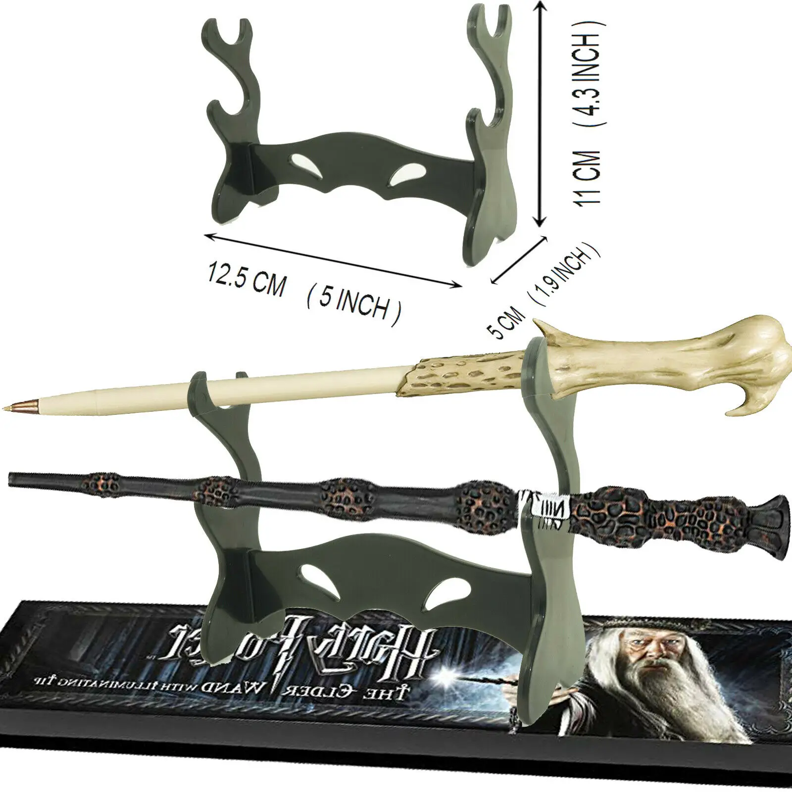 Sostiene 2 varitas soporte colección para Wicca, pagano, Dumbledore, Hermoine