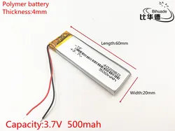 3.7 V 500 mAh 402060 bateria litowo polimerowa bateria li-po akumulator litowo jonowy akumulator baterie do Mp3 MP4 MP5 GPS