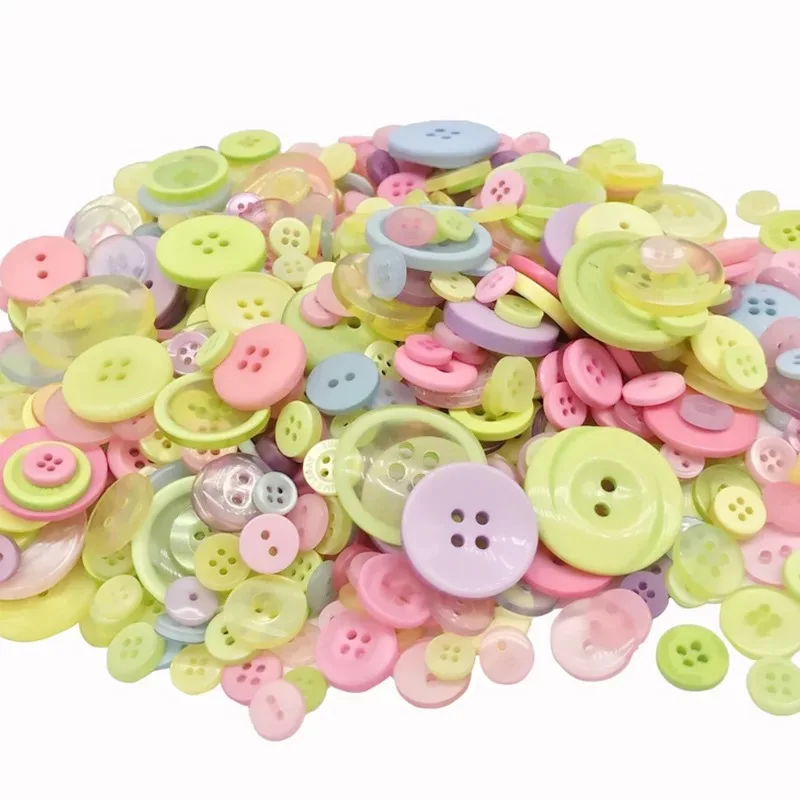 50Gram Mix Size Round Beautiful Button Sewing Fit Scrapbooking Apparel Crafts Decals for Kids Crafts Accessories