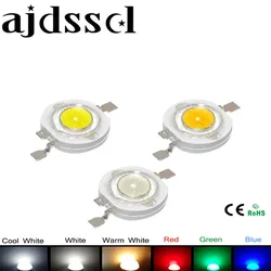 100Pcs/lot Real CREE 1W 3W High Power LED Lamp Beads 2.2V-3.6V SMD Chip LED Diodes Bulb White / Warm White / Red / Green / Blue