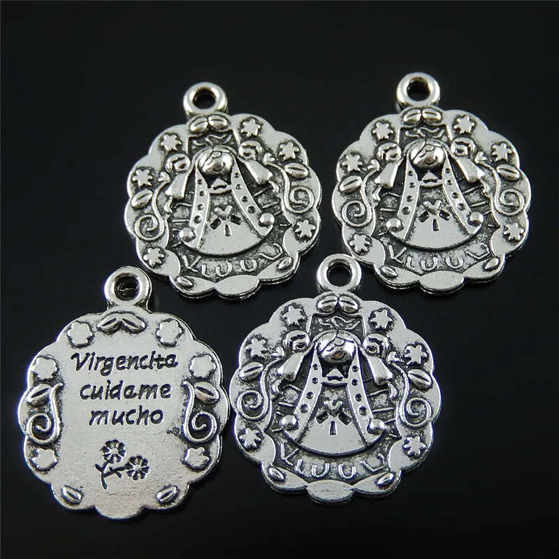 (20Pieces) Alloy flowers of the wedding dress Necklace Pendant 23*19mm Bracelet Charms  Jewelry Findings Handmade Crafts 51982