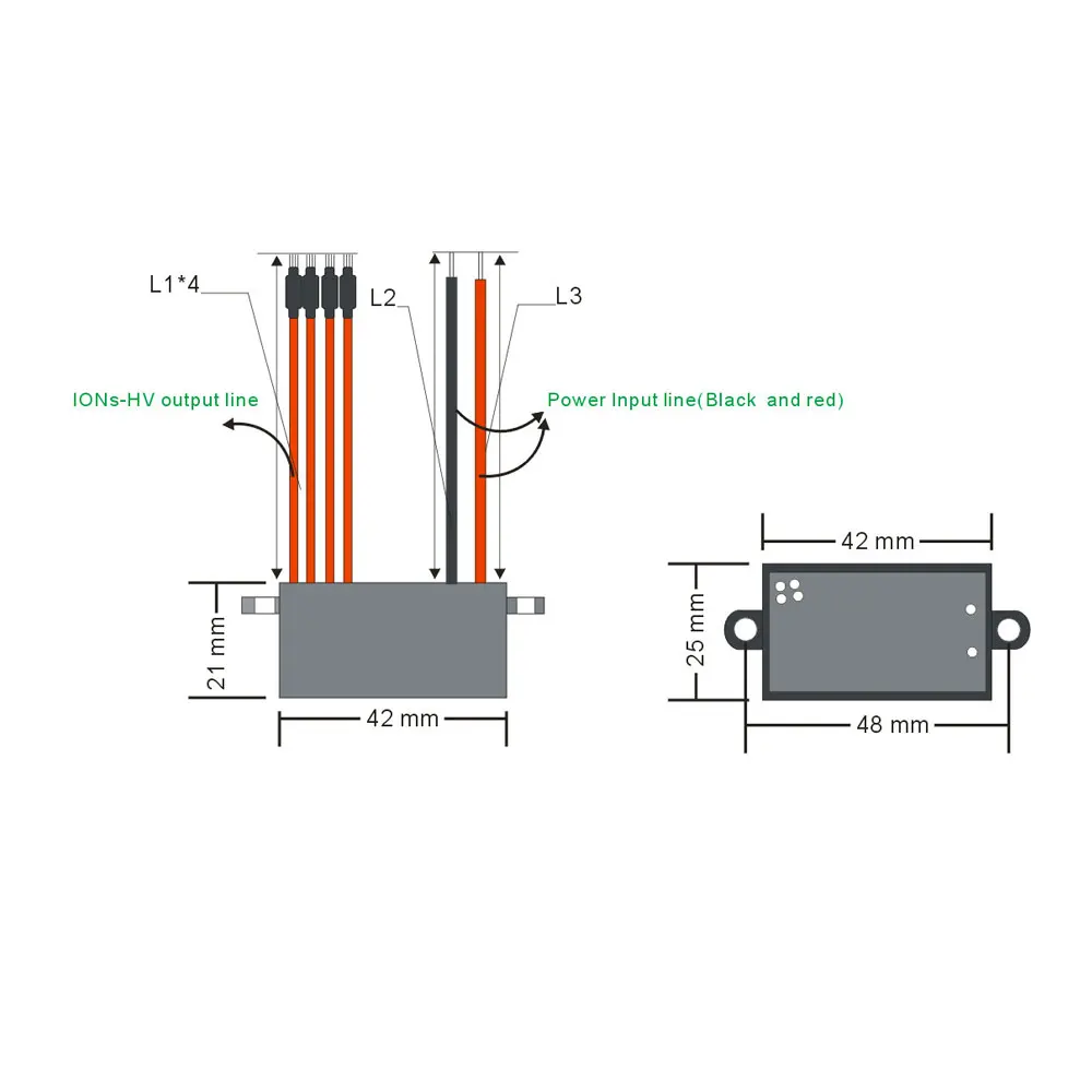 Home ionizzatore purificatore d\'aria generatore di ioni negativi AC230V AC110V ionizzatore di anioni densità 8 milioni, deodorante intero per la casa