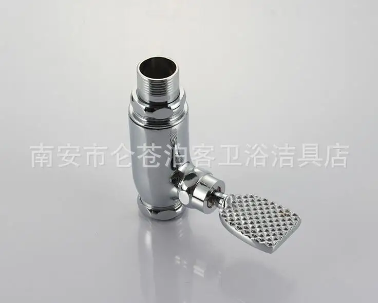 Foot-pressing type public toilet / WC flush valve, Copper stool flushing valve, Delay urinal flush valve chrome plated