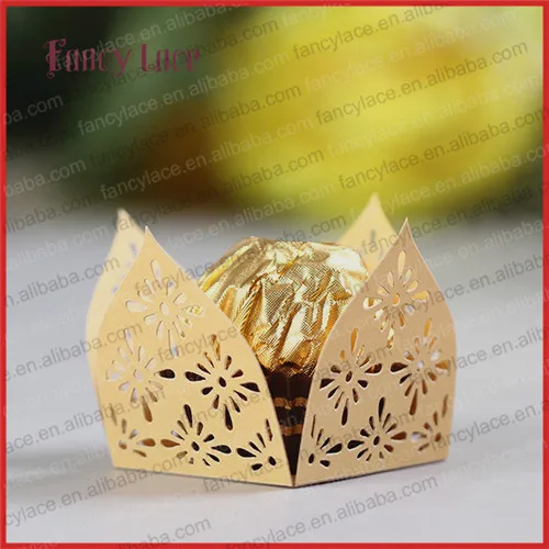 60PCS מכירה לוהטת! מיני שוקולד Cupcake עטיפות, נייר תחרה ממתקי אריזה Cupcake ספינות עבור מסיבת חתונת שולחן קישוט