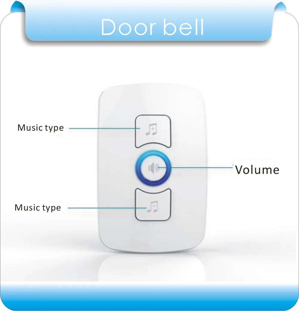 AC-220V Wireless Door Bell Home Cordless 36 Chime 150m Range Digital Doorbell