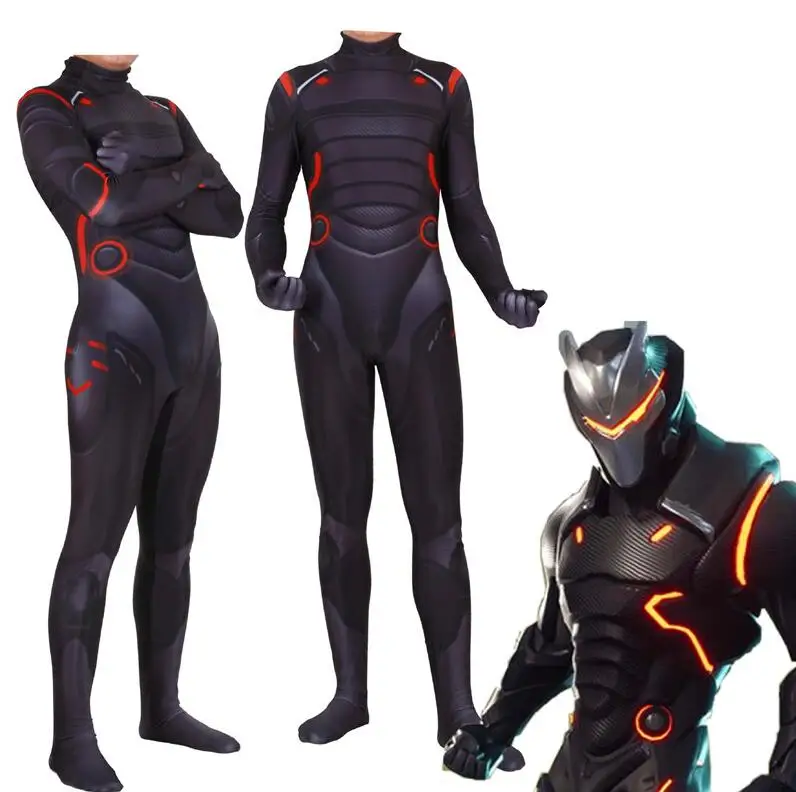 Game Battle Royale Forniter Cosplay Costume Omega Oblivion link Zentai Bodysuit Tights Jumpsuit Suit Halloween for Kids