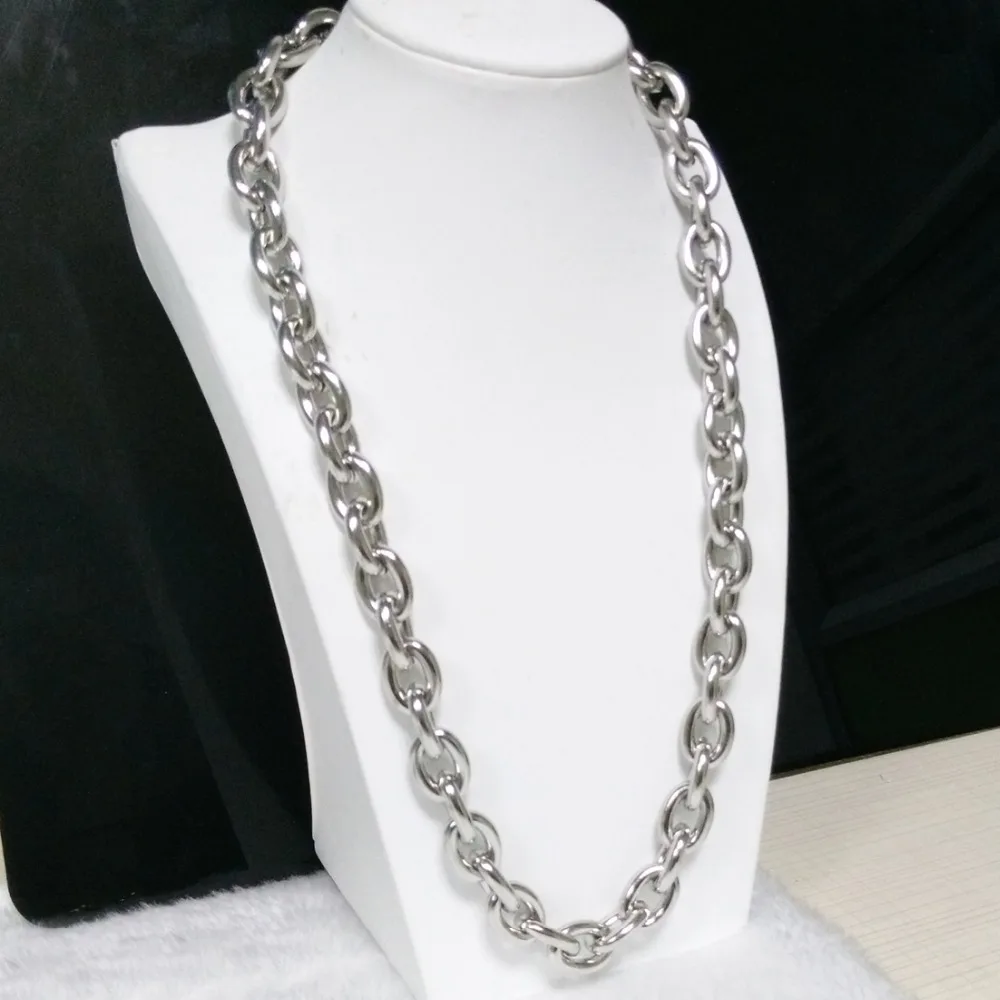 11/13/15mm 316L Stainless Steel Big O Link Chain Necklace Boys Mens Chain Fashion jewelry