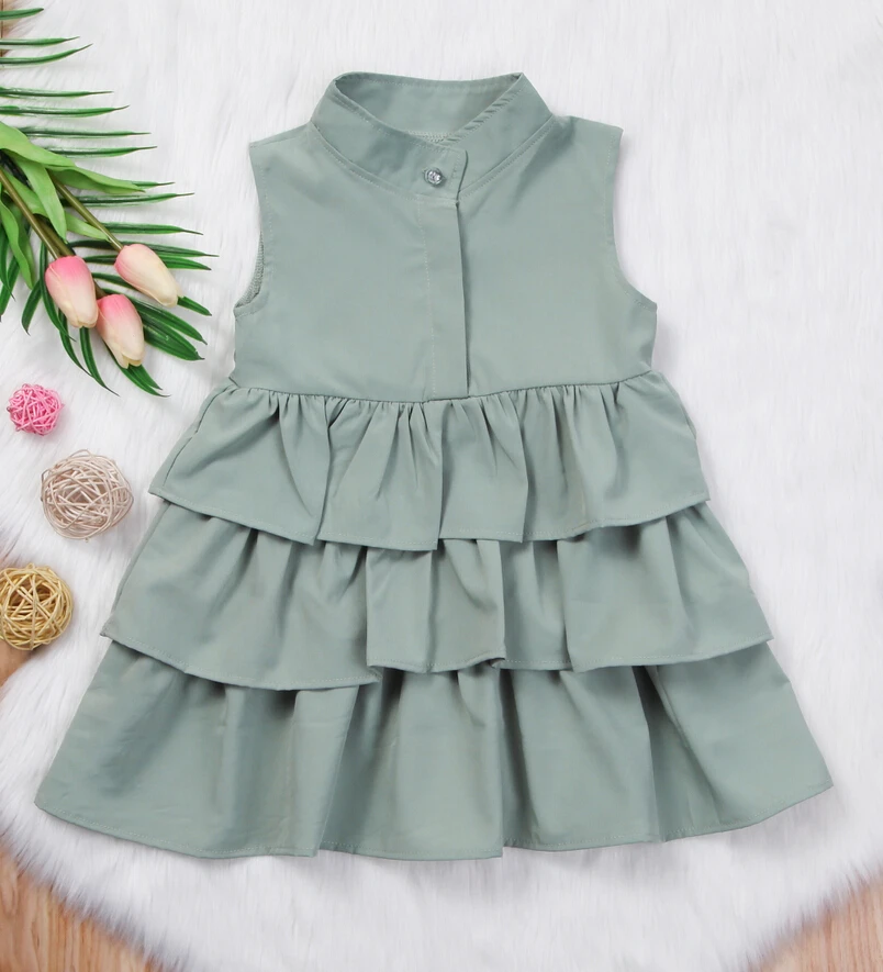 Newborn Kid Baby Girls Sleeveless Layered Dresses Party Pageant Cake Ruffle Tutu Dress Bubble Girls Clothes