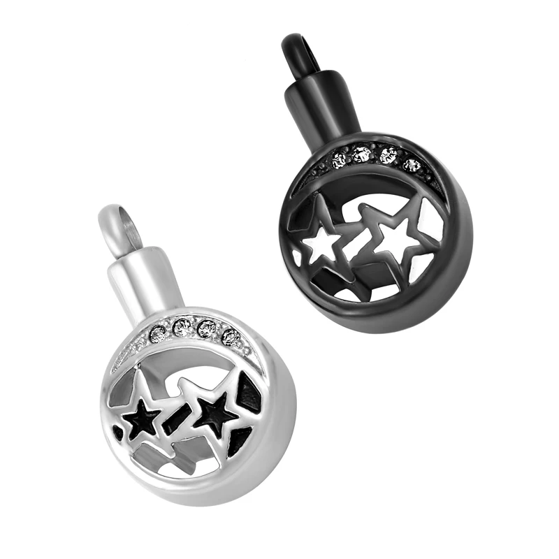 IJD9624 Round Shaped 316L Stainless Steel Cremation Urn Jewelry To Put Ashes In -Keepsake Memorial Pendant Necklace For Human