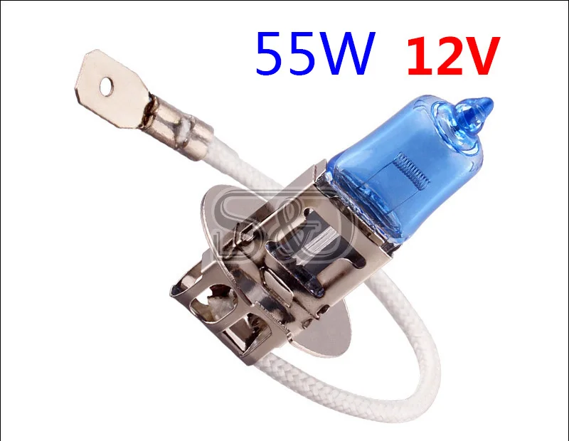 2pcs H3 Super Bright White หมอก Auto หลอดฮาโลเจน 55 วัตต์หลอดไฟ 12V รถจัดแต่งทรงผมที่จอดรถที่จอดรถ