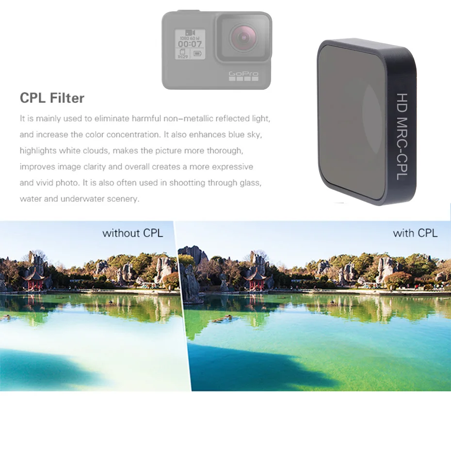 FOTOFLY Go Pro Hero 5 6 7 Lens Accessories UV CPL ND 4 8 16 Neutral Density Filters Set For GoPro Hero5/6/7 Black Action Camera