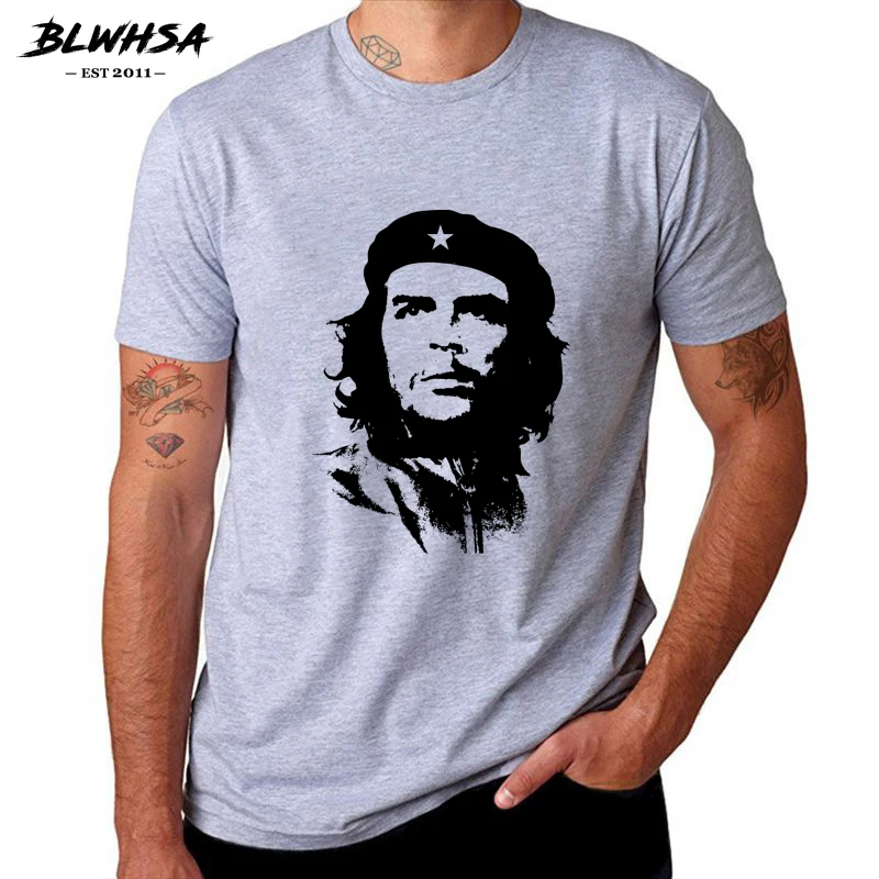 BLWHSA Che Guevara Hero Men T Shirt High Quality Printed 100% Cotton Short Sleeve T-Shirts Hipster Pattern Tee Cool Men Clothing