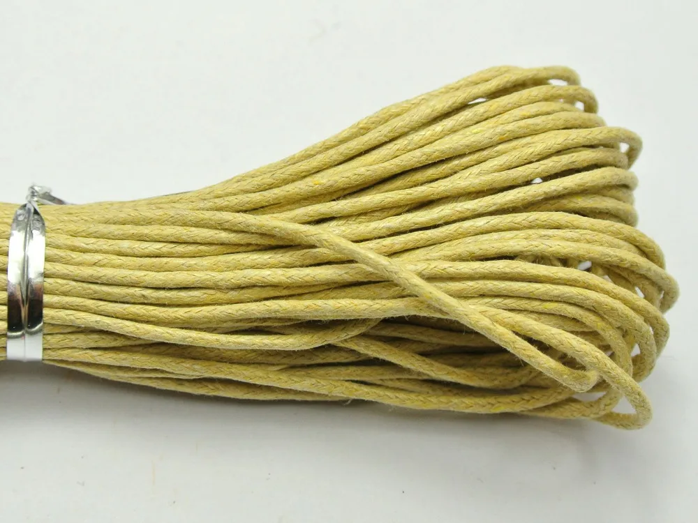 

50 Meters Beige Waxed Cotton Beading Cord 1.5mm Macrame Jewelry String