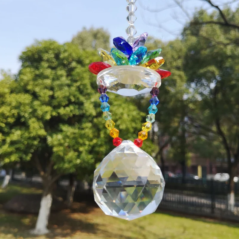 

1PCS Glass Crystal Sun catcher Chandelier Lamp Prisms Suncatcher Pendant DIY Decoration 30mm 40mm