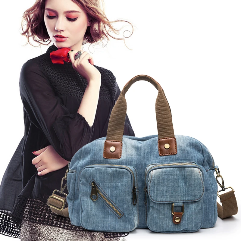 2023 Fashion Brand Designer Denim Bag Women Handbags Blue Jeans Multifunction Travel Crossbody Tote Bags For Lady Sac M484