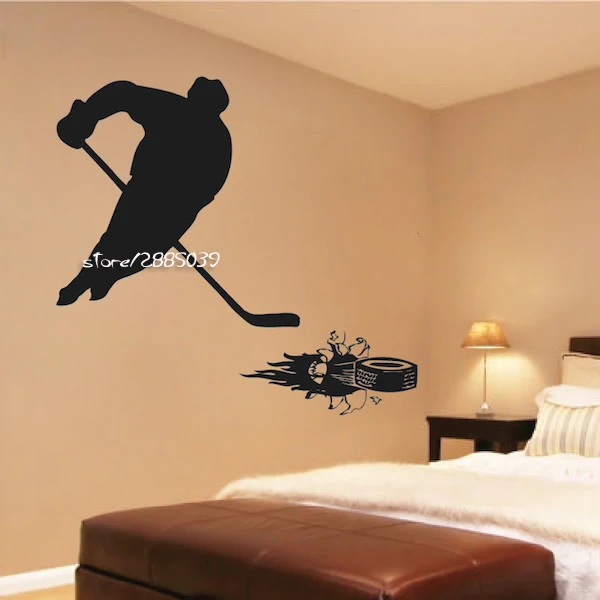 3d Puck Hockey Wall Decal Removable Waterproof Wall Stickers Decor Kids Boys Room Wallpaper High Quality Wall Tattoo SA786