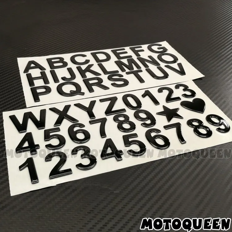 3D arabski numer angielska litera cyfrowy motocykl naklejki do stylizacji samochodu naklejki DIY słowo odznaka dekoracja 28mm wysokość numer adresu — zdjęcie 7