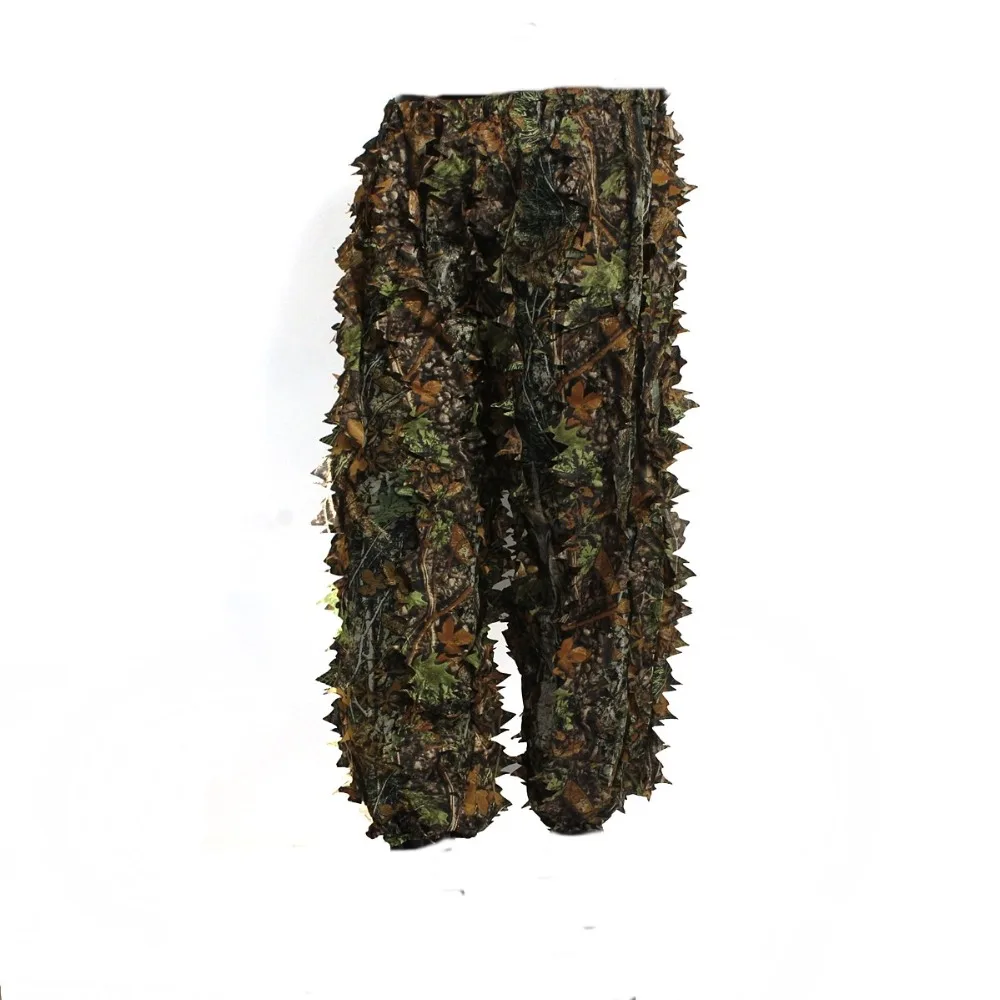 Adulto 3D Folhas Bionic Camuflagem Caça Ghillie Suit Durável CS Tiro Terno Respirável Tático Militar Combate Roupas Set