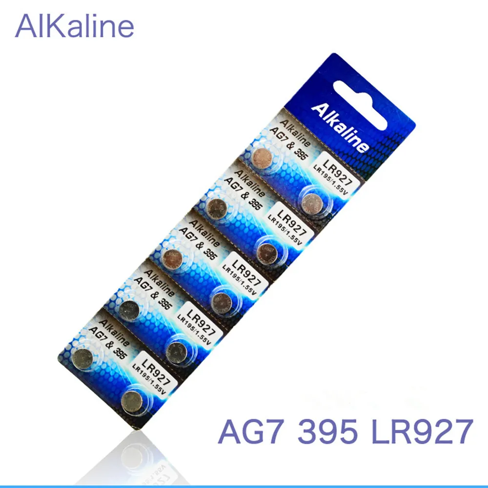 Wholesale high quality RETAIL LONG LASTING 395 SR927SW 399 SR927W LR927 LR57 195 927 AG7 Watch Battery Button Coin Cell 50pcs