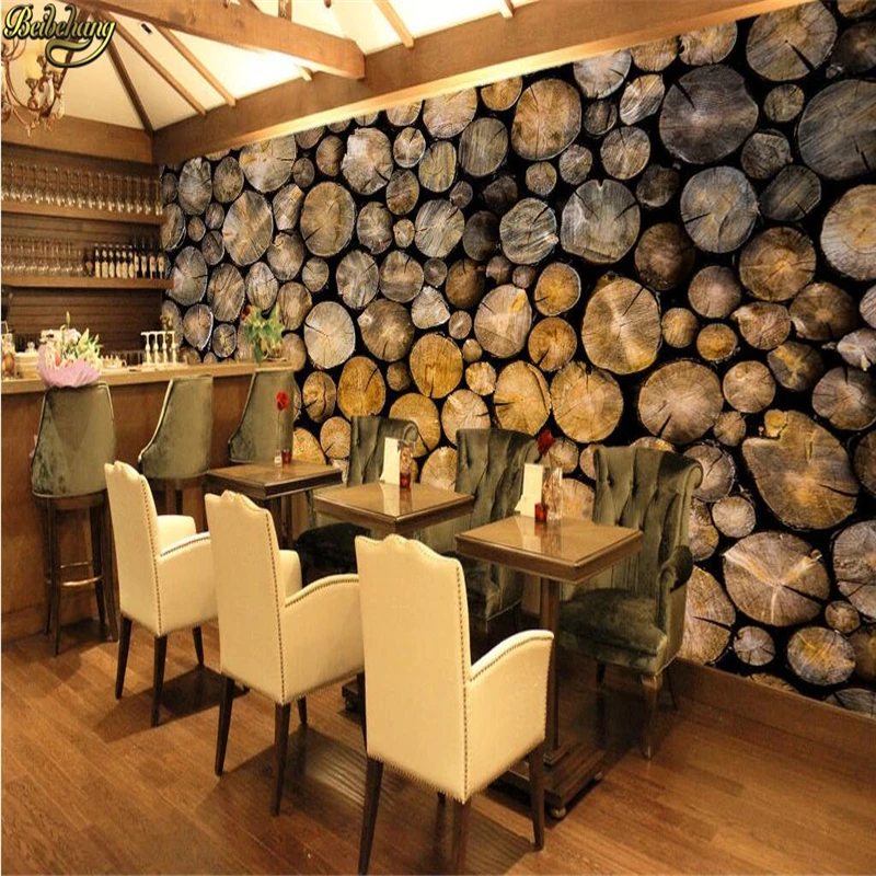 

beibehang Custom Photo Wallpaper Mural Retro Wood Wooden Restaurant Wall Background Wall papel de parede 3d