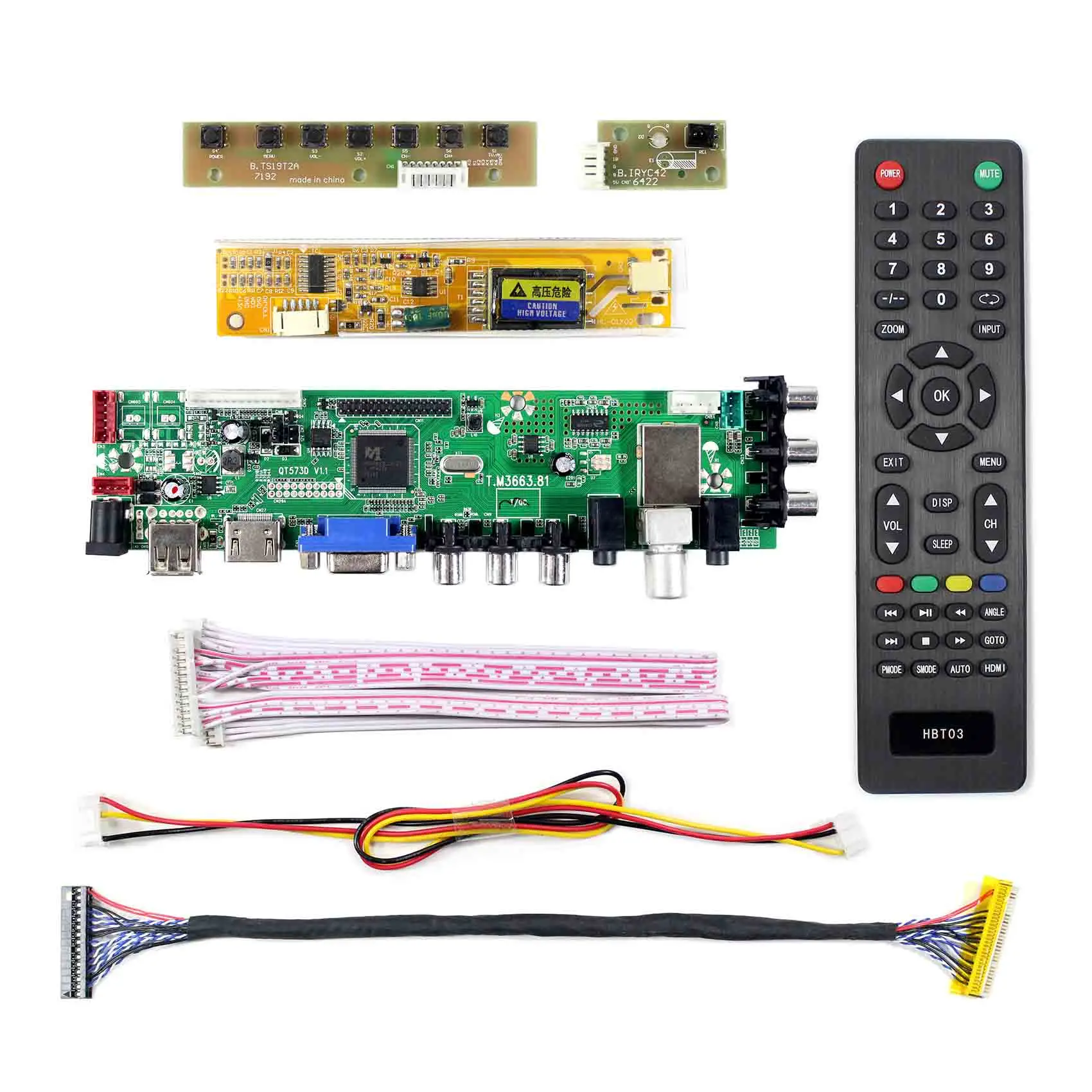 HD MI VGA AV USB ATV DTV LCD Board Work for 18.4inch 1920x1080: N184H3-L01 N184H3-L02