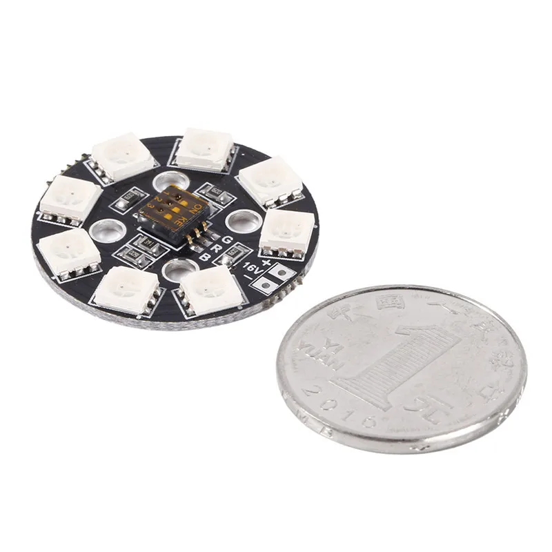 น้ำหนักเบา RGB LED วงกลม7-สี X8 16V สำหรับ FPV RC Multi-Rotor Racing Drone