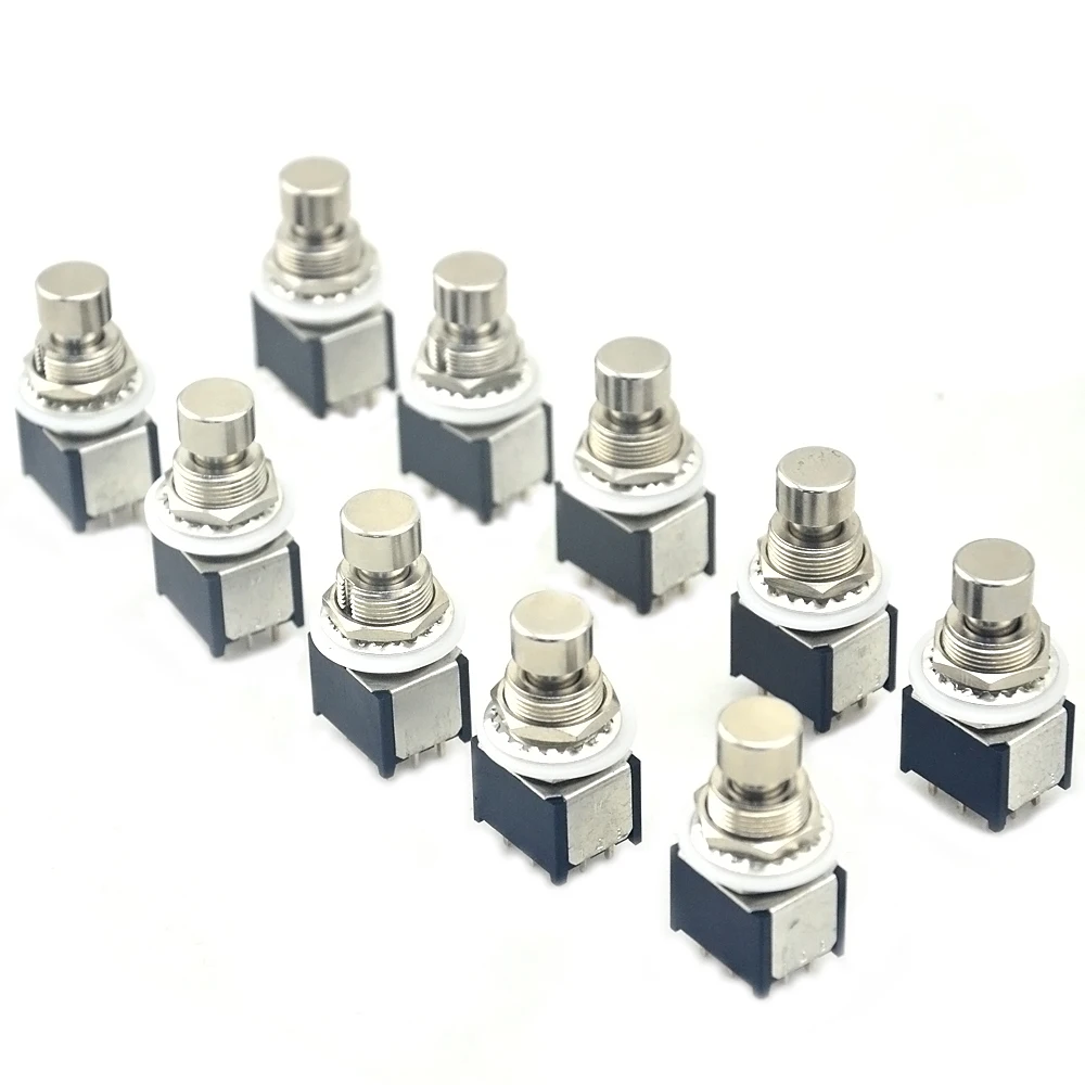 10 X LANDTONE  Mini 3PDT 9PIN Latching ON-ONPCB Mounted Foot Switch For Guitar Pedal Kit