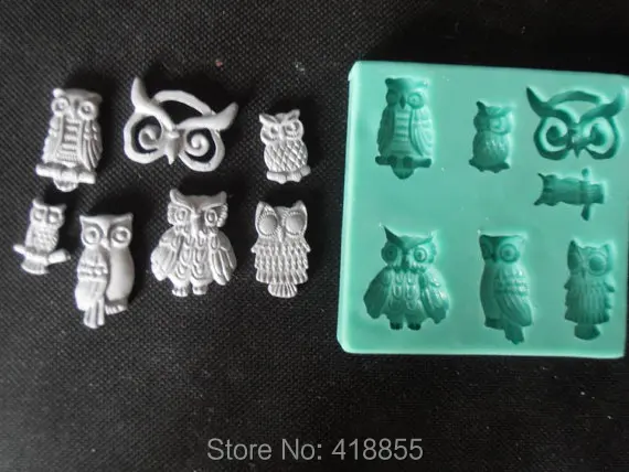 

Silicone Mould OWLS 2 Sugarcraft Cake Decorating Fondant Mold Fimo Molds Silicone Rubber For Cake Decorations PRZY Eco-friendly