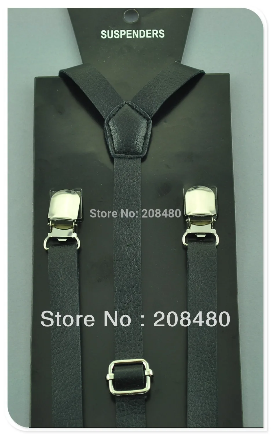 Women Men'S Shirt Suspenders For Trousers Pants Holder Solid PU leather Clip-on Elastic Braces Slim 1.5x125cm Wholesale Gallus