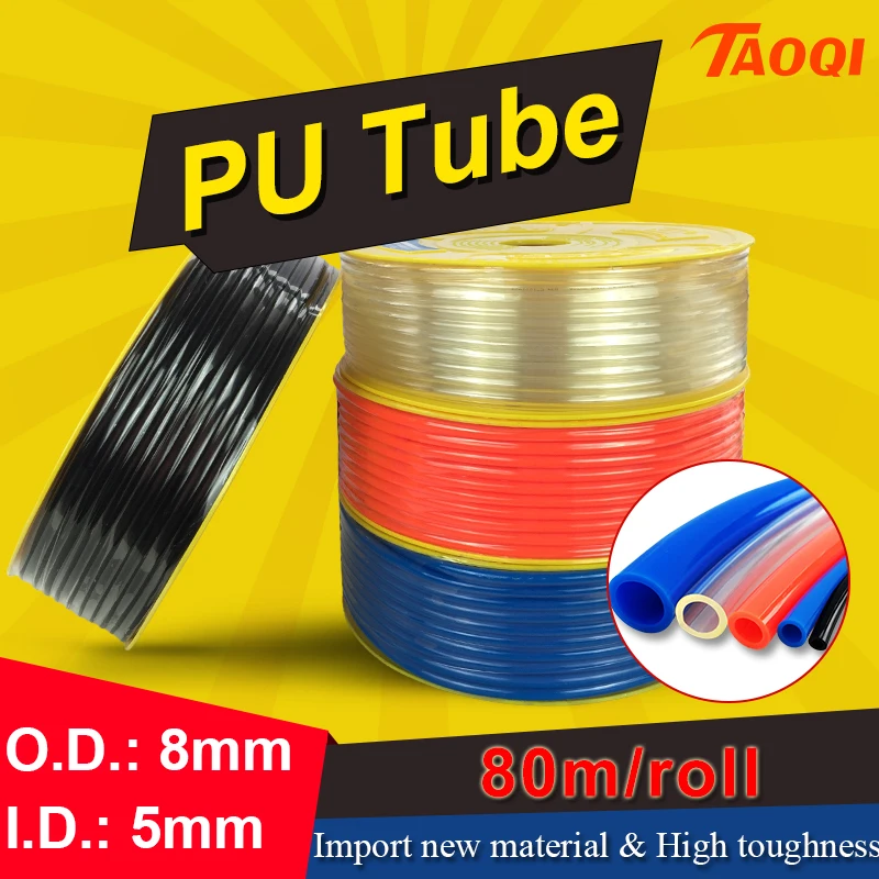 80m/Roll PU tube 8*5mm Air Pipe Pneumatic Hose Polyurethane OD 8mm ID 5mm for Compressor high quality Pneumatic parts