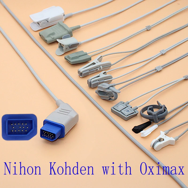 

Compatible Nihon Kohden,14P Oximax Spo2 sensor cable for adult/pediatric/child/Neonate/veterinary,Finger/Ear/Foot/Forehead Probe