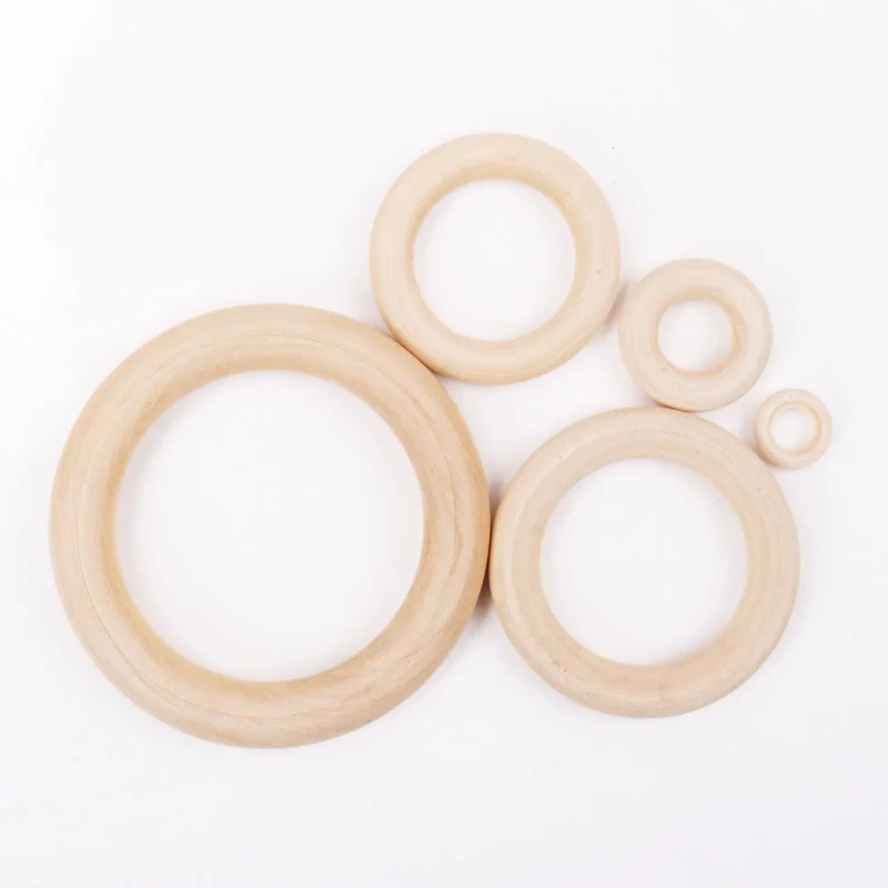 15 Size Circle Natural Wood DIY Crafts Embellishment For Wooden Ring Children Kids Teething Wooden Ornaments An Pick