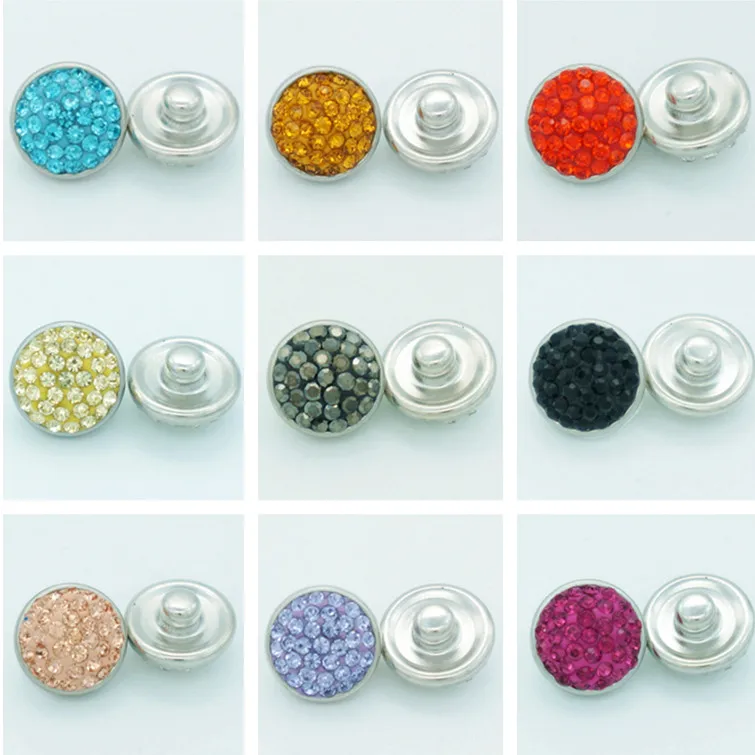 

Hot sale 10pcs beauty simple color 12MM Rhinestone&caly snap buttons Shambala snap buttons fit DIY 12mm snap jewelry wholesale