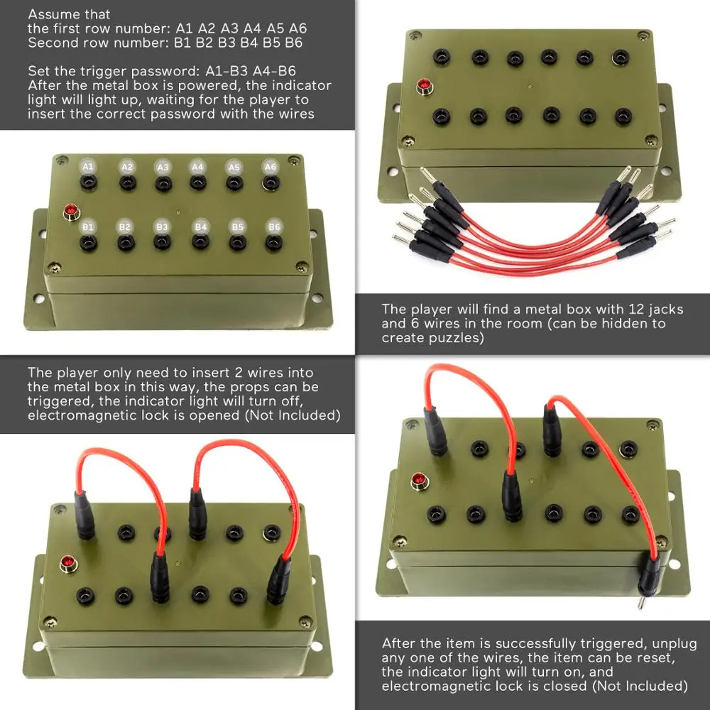 Imagem -05 - Órgãos da Caixa de Encaixe para o Quarto Suportes Reais do Escape 12 Tomadas Cabos de Remendo para Desbloquear Fechamento 12v em para o Proprietário do Quarto da Saída