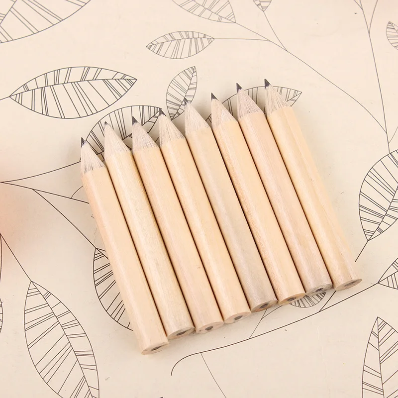 100pcs/lot Wood HB Pencil 6cm Eco-friendly Mechanical Graphite Environmental protection Pencil For Kids School Office Supplies