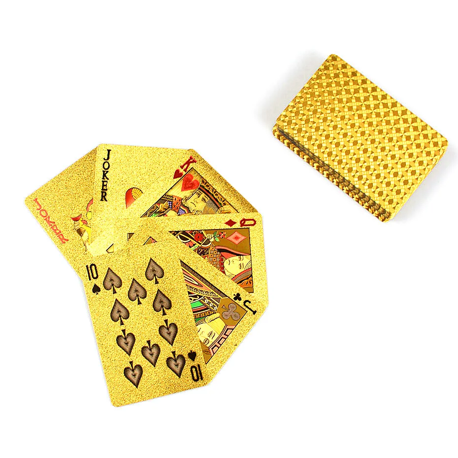 

Gold Foil Plated Poker Plastic Poker Playing Cards Waterproof Cards Golden Playing Card Set Gambling Board Game Special Gift