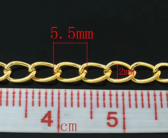 DoreenBeads 10M Gold color Curb Chains Findings 5.5x3.5mm (B05731), yiwu