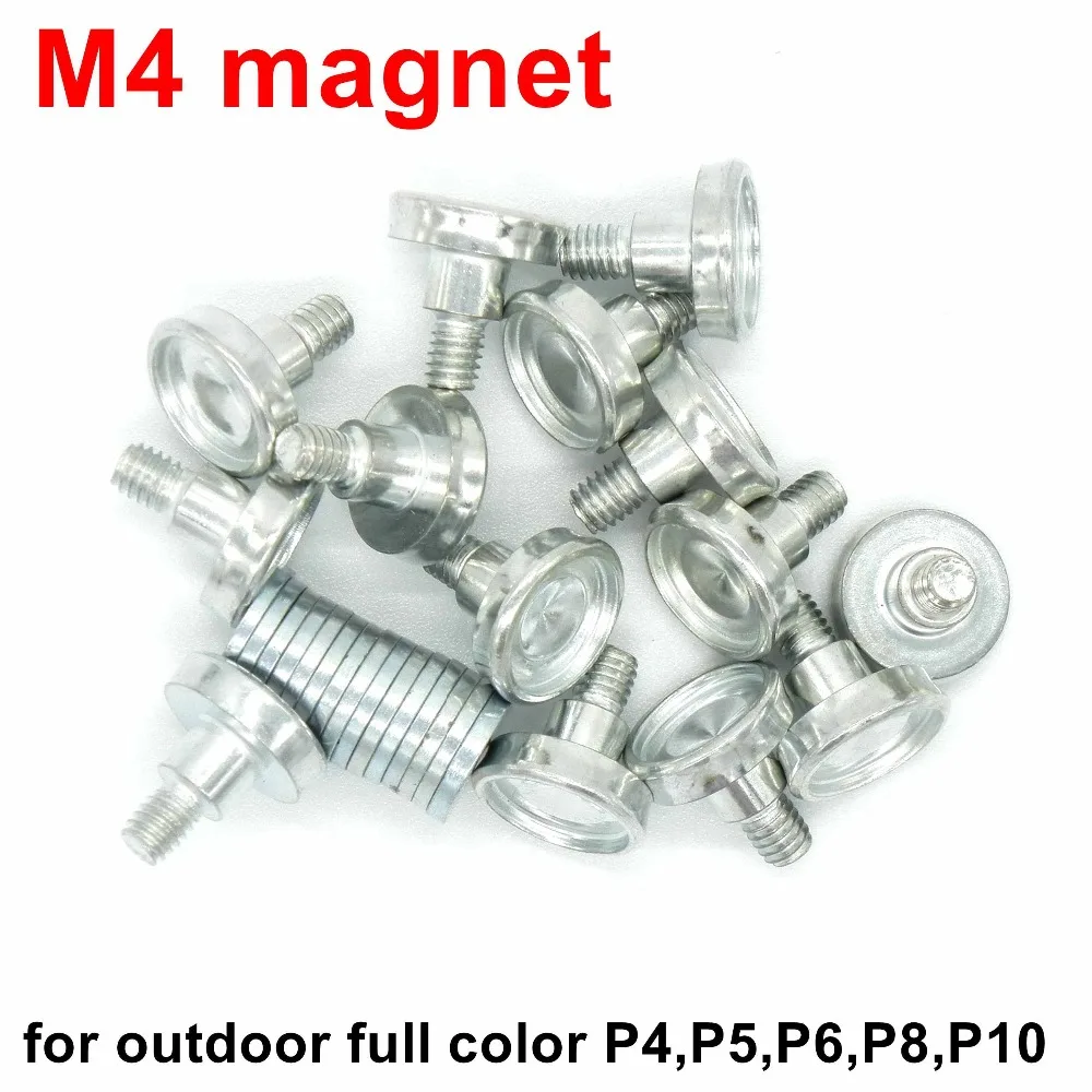 1000pcs/lot M4 magnetic feet Outside thread column Cylinder Magnet screw for outdoor rgb full color led sign display module