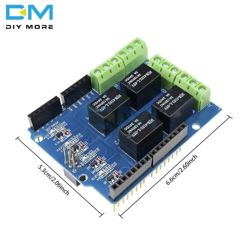 5V 4 Four Channel Module Relay Shield Interface For Arduino Signal Control Power Expansion Drive Board DC 3.3v 5v Red  Indicator
