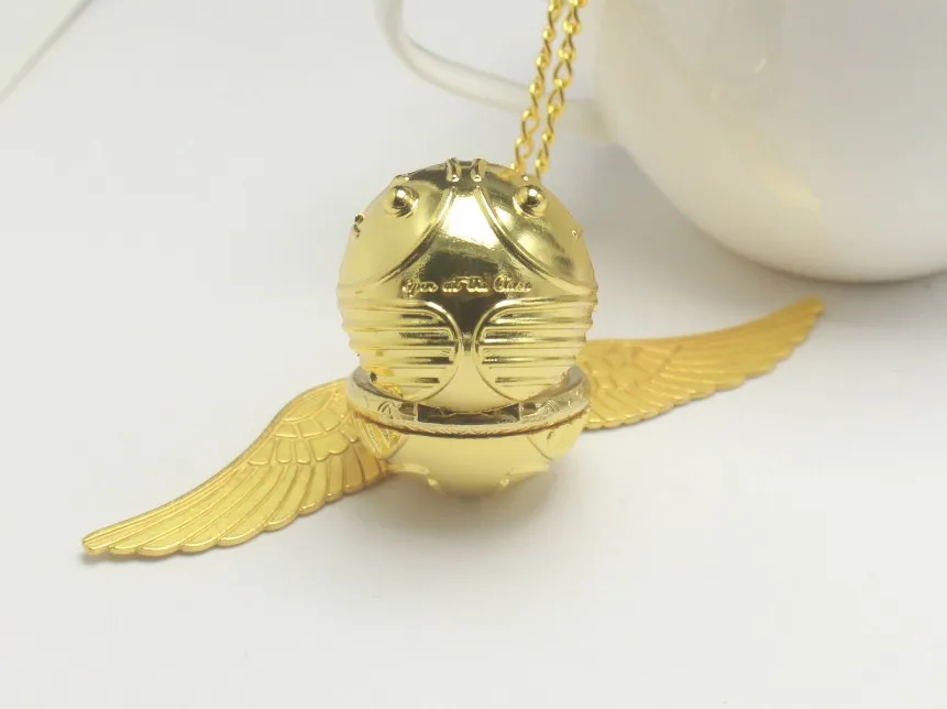 Flying Ball Snitch Pocket Watch Wings Pocket Watches Chains Necklace Pendent Watch for Men Boys Relogio De Bolso Gift