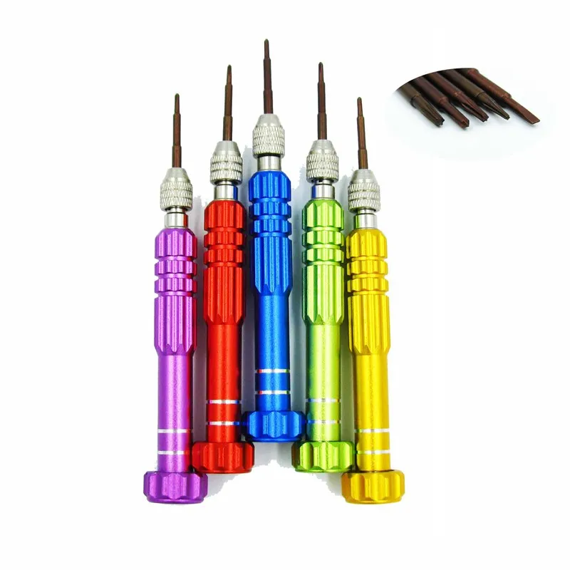 Mobile Phone Repair Tool 5 in 1 Screwdrivers For iphone Xiaomi Sumaung Galaxy Five Colors Cell Phone