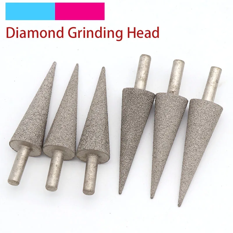 

1pcs 100 Grit Diamond Brazed Grinding Head Needle 6mm Shank Bits Burrs Metal Stone Jade Engraving Carving Tools Tip Needle