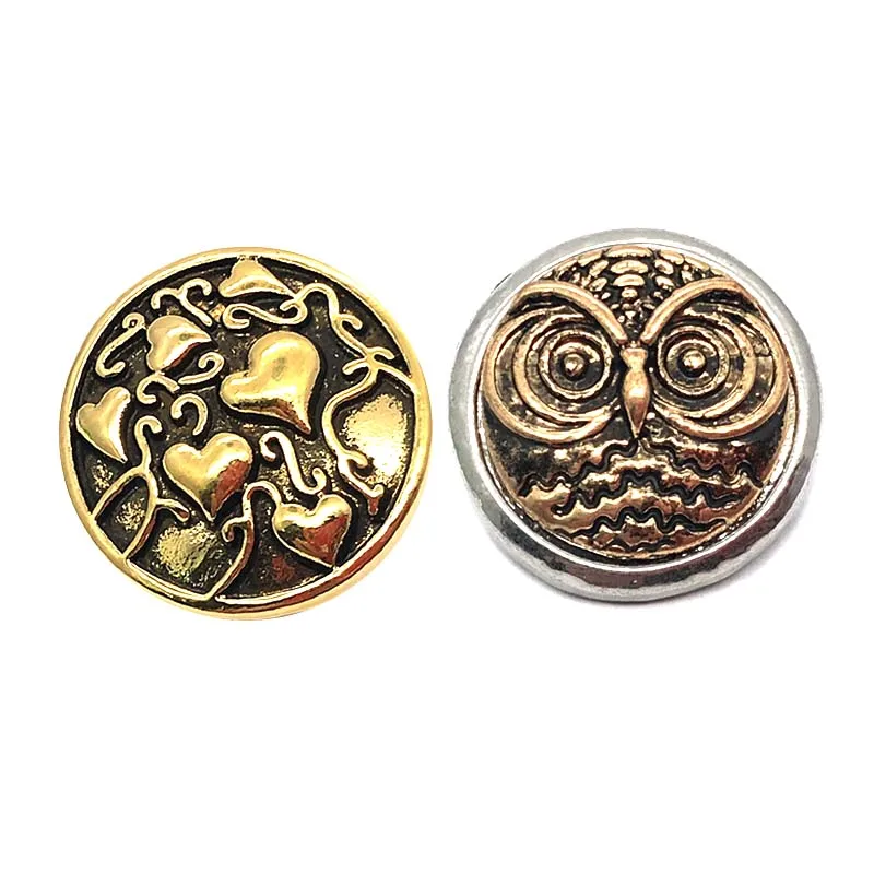 Wholesale w040 18mm 20mm rhinestone metal button for snap button Bracelet Necklace Jewelry For Women Silver jewelry