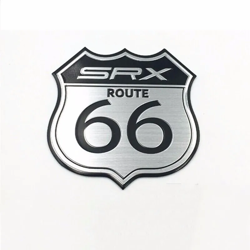 Car Emblem Badge Sticker Motorcycle Bike Helmet Decal Metal Route 66 For Cadillac XT4 XT5 US SRX Ford Buick Jeep GMC