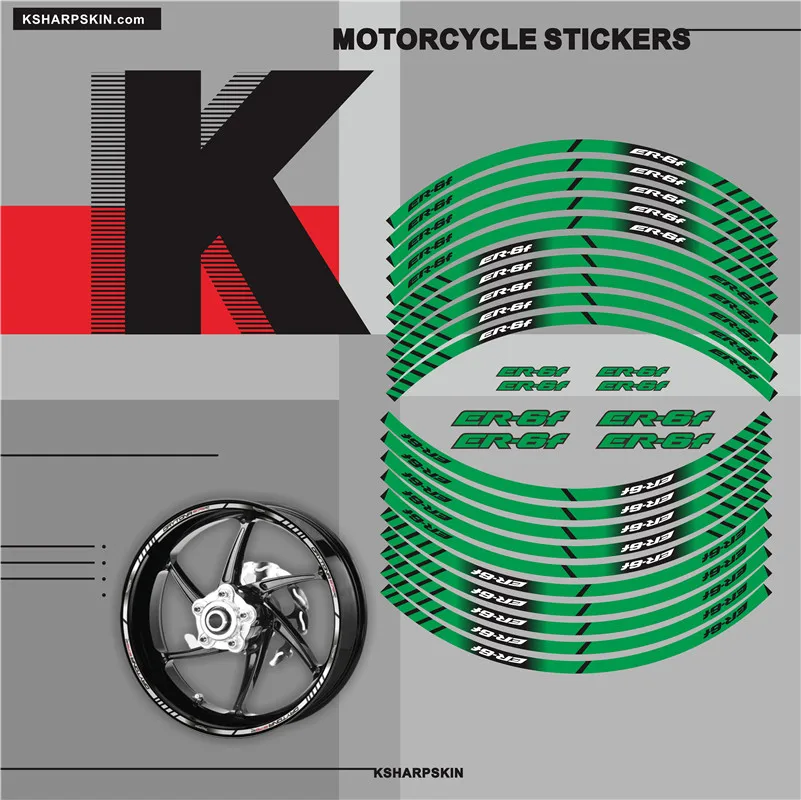 

Motorcycle inner wheel er6f Stickers rim reflective decoration decals Fit KAWASAKI ER-6F