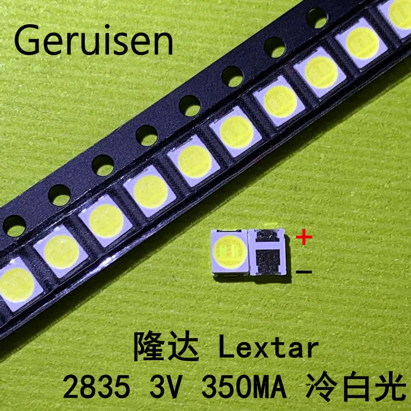 100pcs /lot Original LEXTAR 2835 3528 1210 3V 1w-2W SMD LED For Repair TV Backlight Cold white LCD Backlight LED